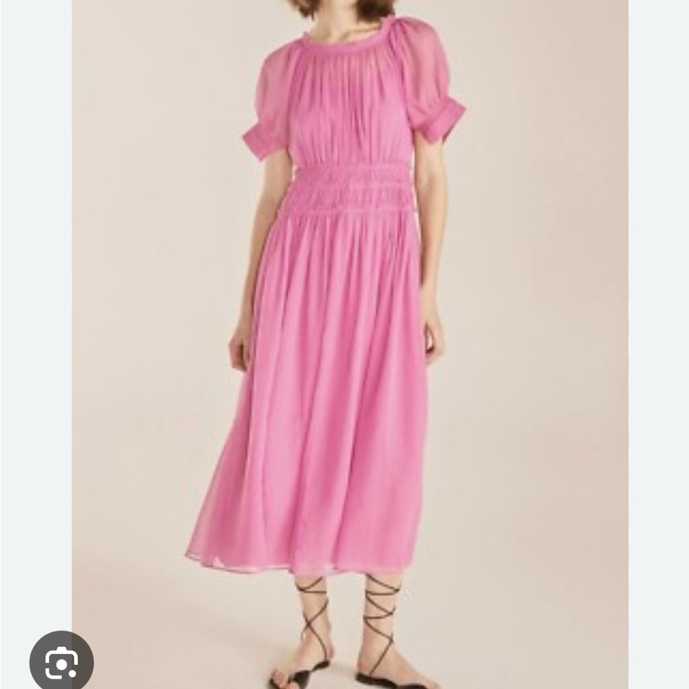 Rebecca Taylor Vibrant Pink Midi Dress